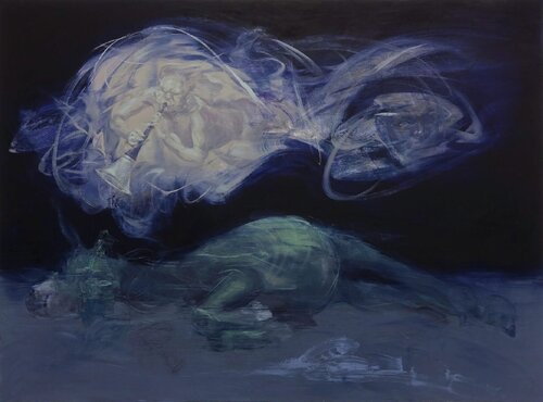 Mr. Donkey's Death by Ruoyu Gong, Painting for Sale on Singulart