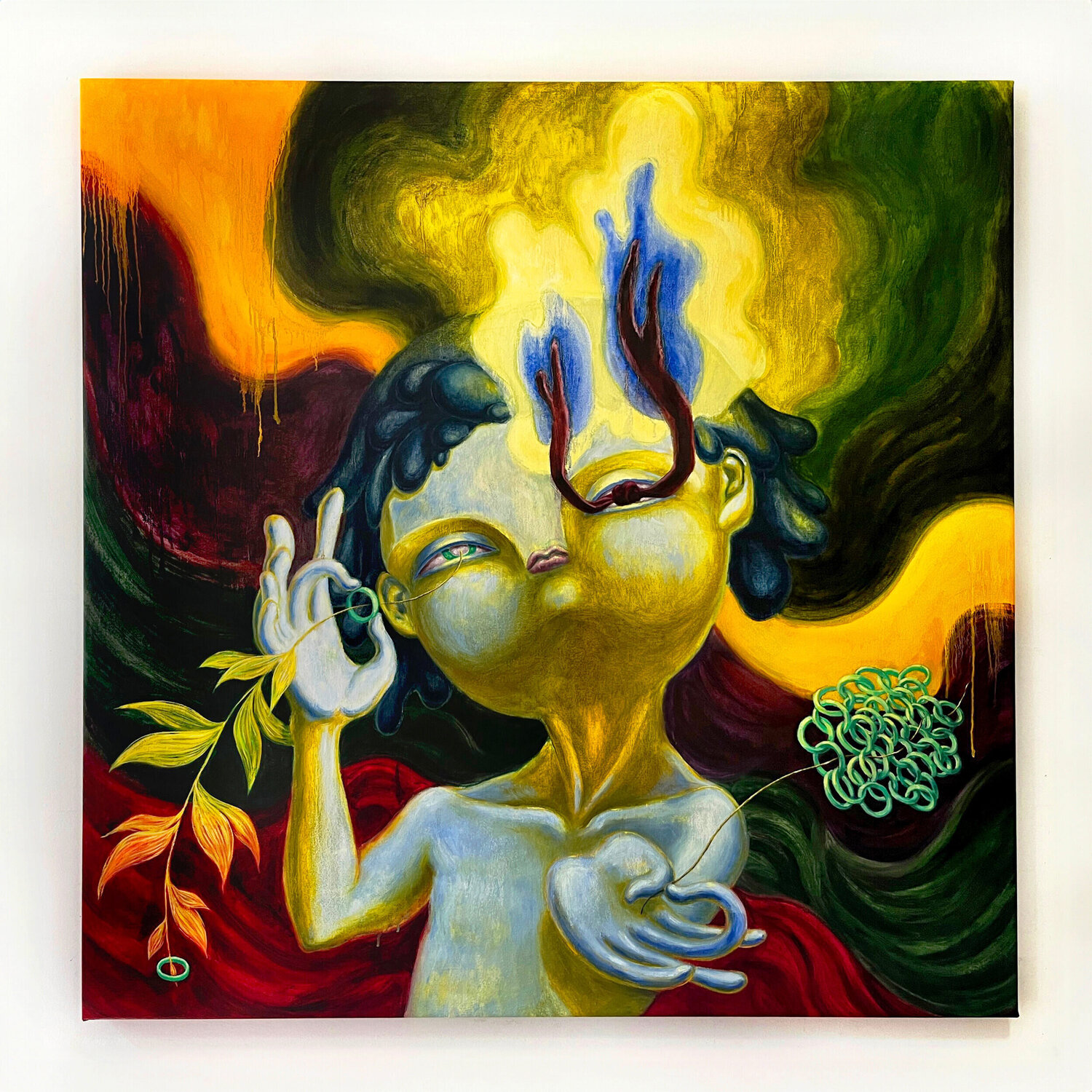 Double Wick and Paradise Lost Yoo yeon Nam Original painting for sale