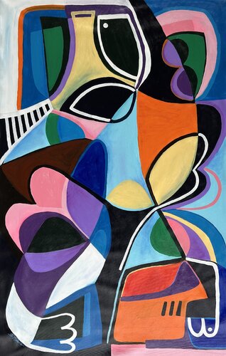 A Flamingo Walks Into A Bar van Samantha Malone, Schilderij te koop op Singulart