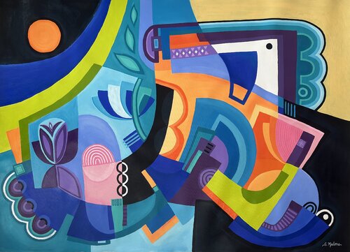 The Balancing Act by Samantha Malone, 회화 for Sale on Singulart