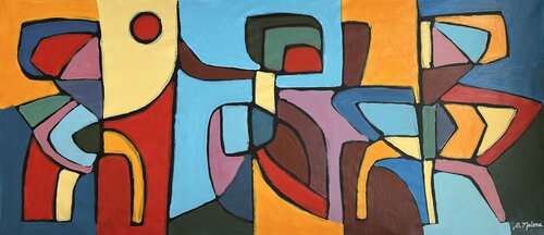 Dancing Under the Red Moon van Samantha Malone, Schilderij te koop op Singulart