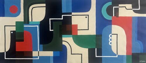 Geometric Dreamscape van Samantha Malone, Schilderij te koop op Singulart