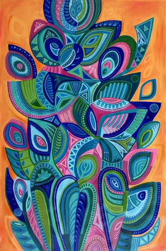 Connecting Leaves by Samantha Malone, Painting for Sale on Singulart