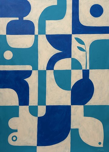 Between the Blues by Samantha Malone, Painting for Sale on Singulart