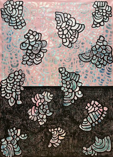 Between Coral and Butterflies von Samantha Malone, Malerei kaufen auf Singulart