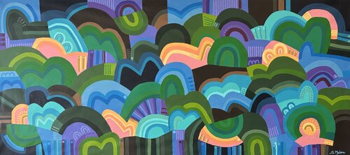 Where the Happy Hills Glow by Samantha Malone, Painting for Sale on Singulart