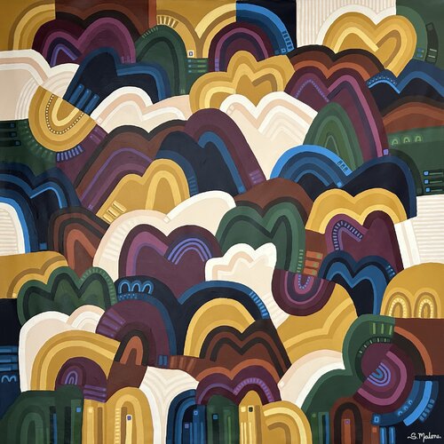 Happy Hills in Full Motion di Samantha Malone, Pittura in vendita su Singulart