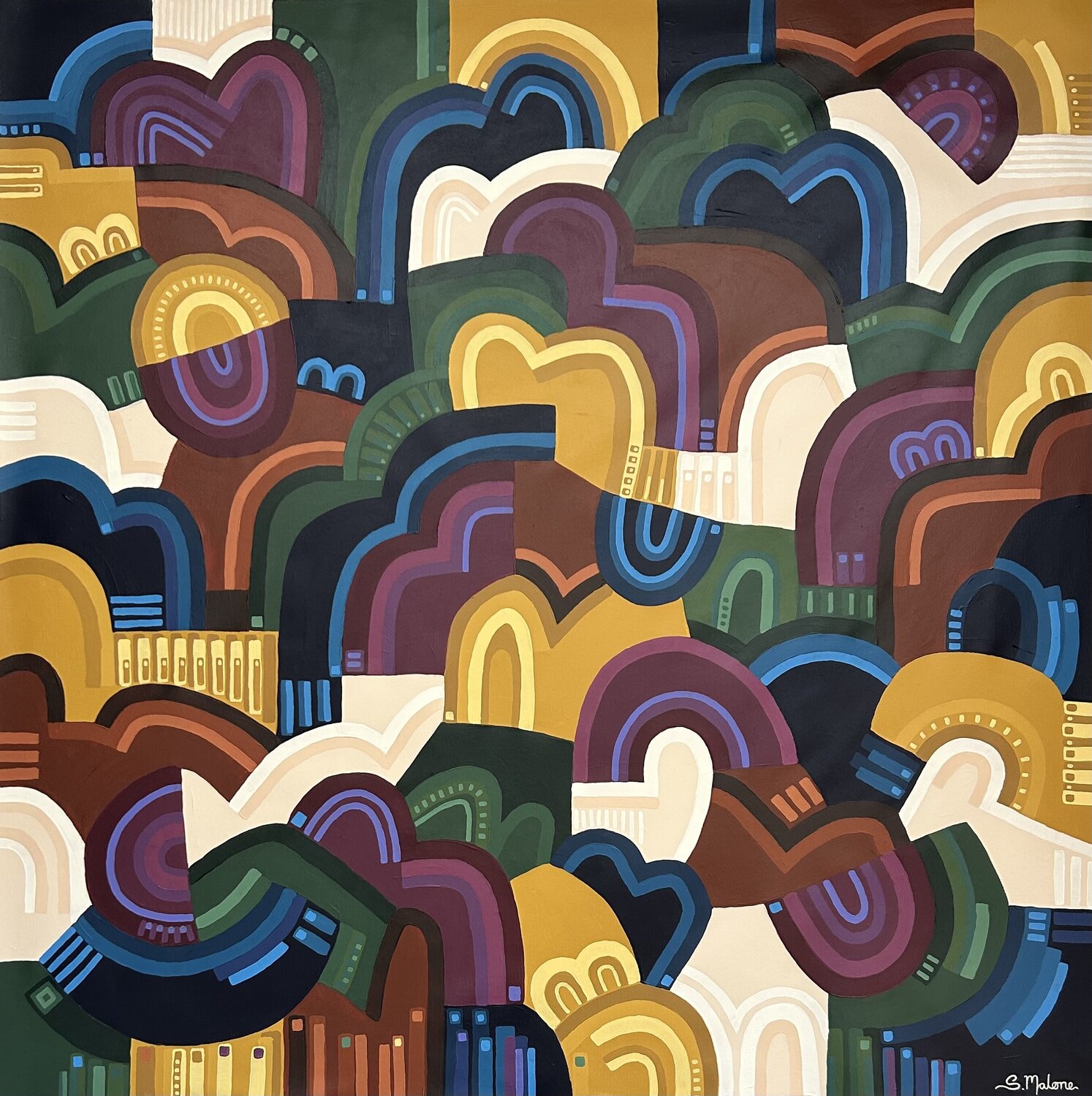 Happy Hills in Full Bloom Samantha Malone Original painting for sale