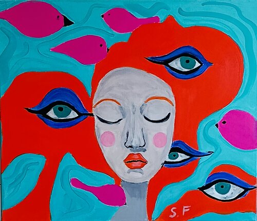 El Vuelo Interno by souad el fathi, Painting for Sale on Singulart