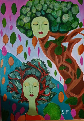 mujere árbole by souad el fathi, Painting for Sale on Singulart