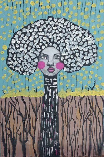 La Mujer-Árbol by souad el fathi, Painting for Sale on Singulart