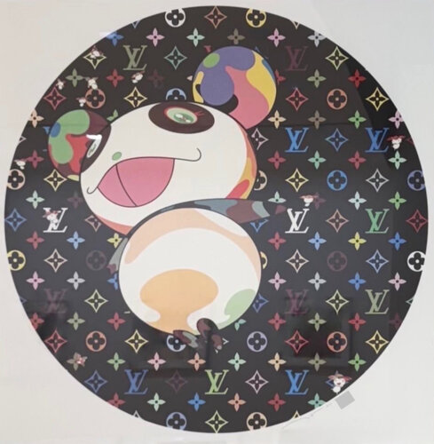 Panda and Flower Hat Man (Murakami, Mulitcolor. Monogram, Louis Vuitton, LV) van Takashi Murakami, Afdruk te koop op Singulart