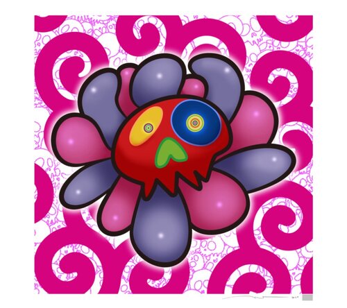 #3426 Murakami.Flowers (Skull Face, 108 flowers) de Takashi Murakami, Impresión a la venta en Singulart