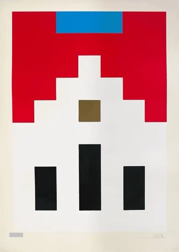 Marlboro (Cigarette, Red, White) von Invader, Druck kaufen auf Singulart