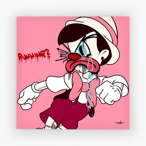 Running Lies (Pinnochio, Small, Pink, Opake) von Slawn, Druck kaufen auf Singulart