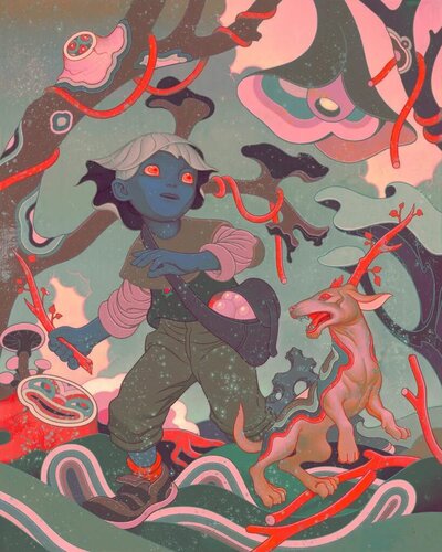 Fetch von James Jean, Druck kaufen auf Singulart