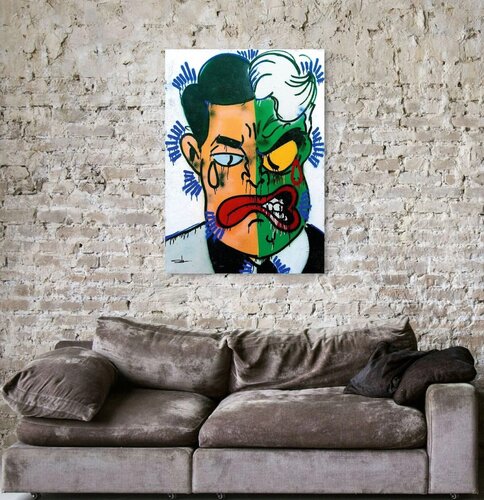 Harvey Dent ( Large, Two Face ) par Slawn, Édition en vente sur Singulart
