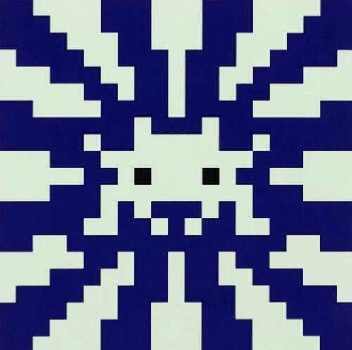 Sunset (Blue, White, Glow in Dark) van Invader, Afdruk te koop op Singulart