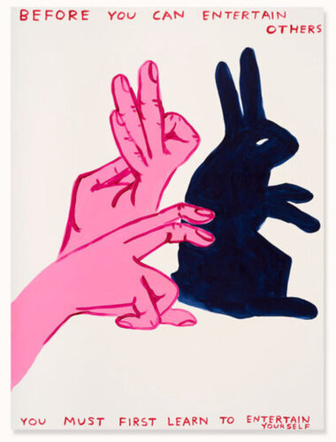 Before you can entertain ( Pink, Black) by David Shrigley, Print for Sale on Singulart