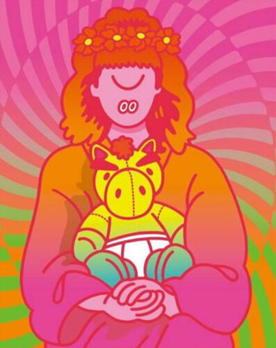 Bright Ideas ( Red, Orange, Bear) von Face Oka, Druck kaufen auf Singulart