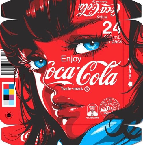 Cola Girl ( COKE, Red) di Ben Frost, Stampa in vendita su Singulart