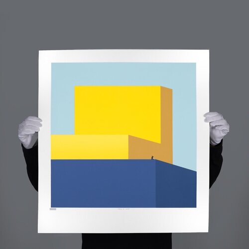 Friend To Lover ( Blue & Yellow) von Suntur, Druck kaufen auf Singulart