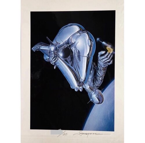 Giclée #248 ( Sexy Robot Floating, Black) par Hajime Sorayama, Édition en vente sur Singulart