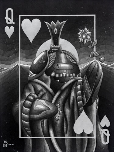 Q (Queen, Cards) di Fajar Amali, Opera su carta in vendita su Singulart