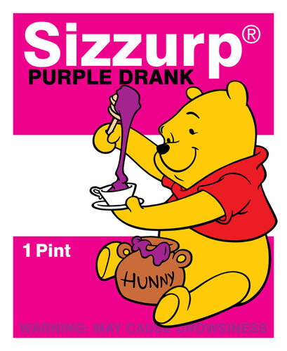 Sizzurp  ( Winnie the Pooh, Purple Drank ) by Ben Frost, Print for Sale on Singulart