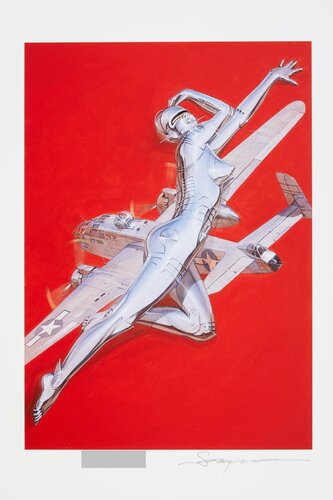 Giclée #SP 91 ( Sexy Robot, Plane , Red) von Hajime Sorayama, Druck kaufen auf Singulart