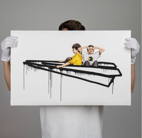 Paper Plane by Ernest Zacharevic, Print for Sale on Singulart