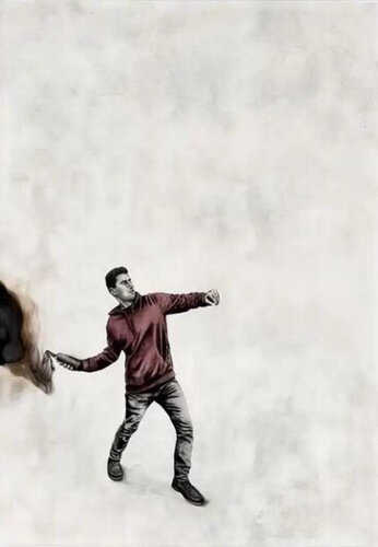 Backfire (Molotov Cocktail) van Andrew Scott, Afdruk te koop op Singulart