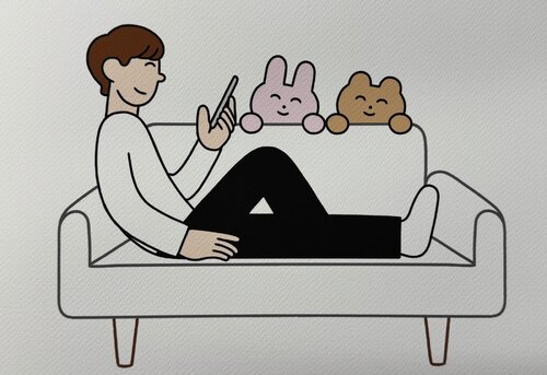 Untitled ( Boy, Couch ) by Wakaru, Print for Sale on Singulart