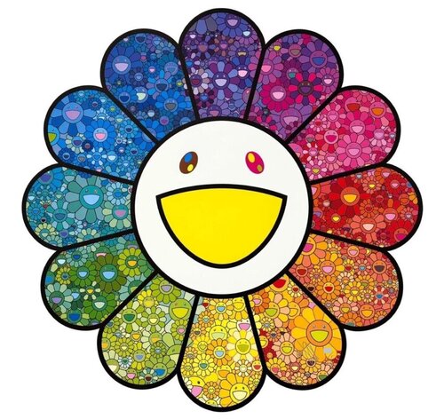 Flower Sparkles ( Multi colour, Purple, Blue, Pink, Red, Orange, Yellow, Green, Flowers) von Takashi Murakami, Druck kaufen auf Singulart