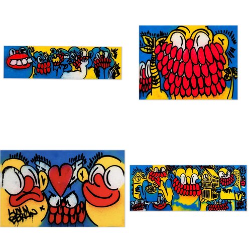 Lagos, Los Angeles, Berlin, London ( Red, Blue, Yellow, Worldwide, Complete set of 4) par Slawn, Édition en vente sur Singulart