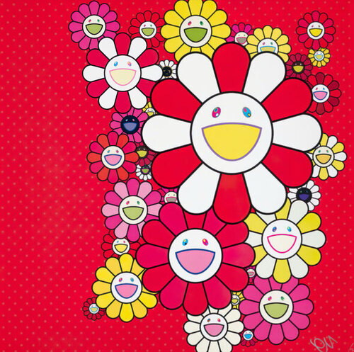 Rose Velvet ( Red, White, Yellow, Pink, Flowers) par Takashi Murakami, Édition en vente sur Singulart