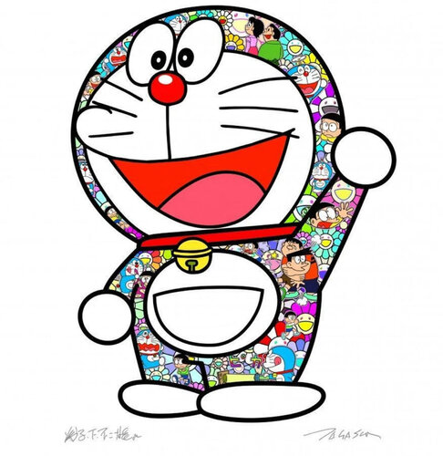 Thank You ( Dorameon, Nobita, Takeshi, Shizuka, Suneo, Flowers) van Takashi Murakami, Afdruk te koop op Singulart