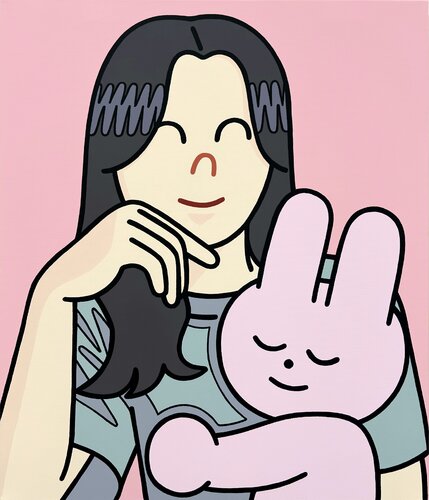 Friends (Pink) by Wakaru, Painting for Sale on Singulart
