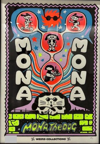 Mona The Dog ( Glow In Dark) von Johnny Akihito Noda, Druck kaufen auf Singulart