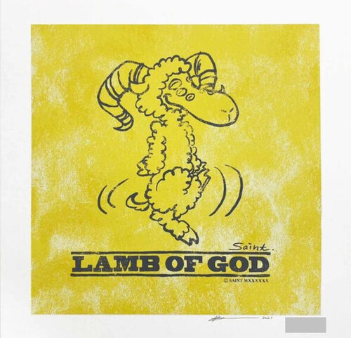 Yuta Hosokawa - Lamb of God ( Yellow, Saint Michael (SAINT Mxxxxxx), Readymade) von Yuta Hosokawa, Druck kaufen auf Singulart