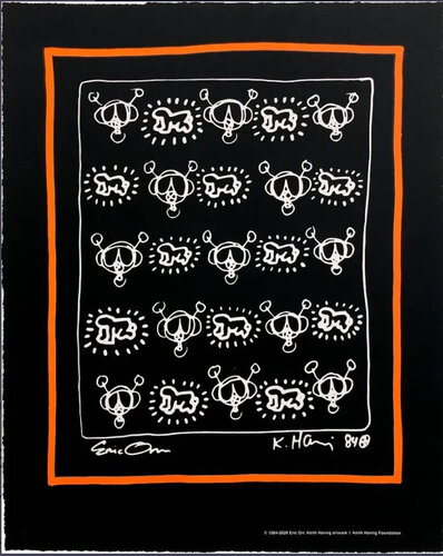 Repeat (Black, Orange) by Keith Haring, Print for Sale on Singulart