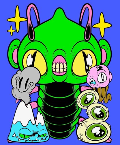 thing that make me happy #2 (unidentified things series, Blue) de Muklay, Pintura a la venta en Singulart