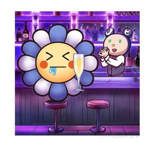 #3167 Drunk with Champagne (DOB, Flowers) de Takashi Murakami, Impresión a la venta en Singulart