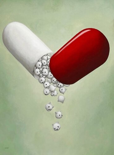 Pill Head by Luke Chueh, Print for Sale on Singulart