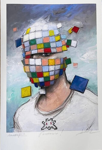 Portrait of Invader (Revue Portfolio, Signed) von Invader, Druck kaufen auf Singulart