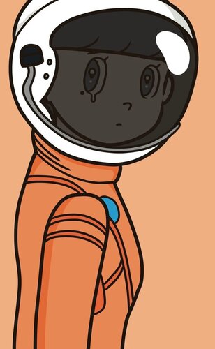 Eyewater Animal version (Space suit,Astronaut, Orange) van YUYA HASHIZUME, Afdruk te koop op Singulart