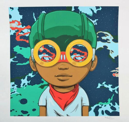 Space is the Place ( Camouflage, Fly Boy) by Hebru Brantley, 인쇄 for Sale on Singulart