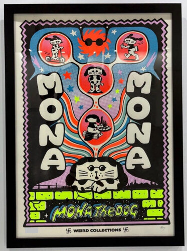 Mona The Dog (Glow in Dark) von Johnny Akihito Noda, Druck kaufen auf Singulart
