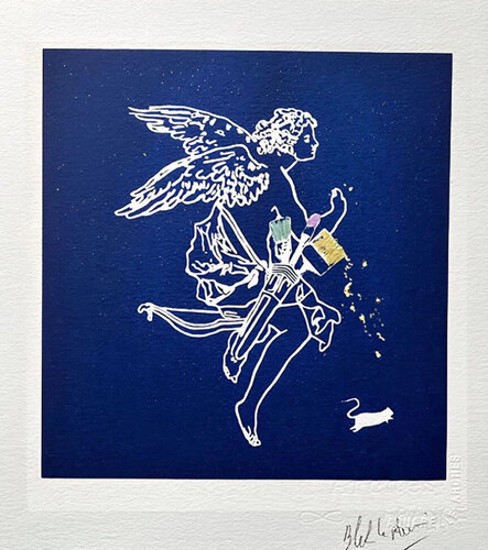 Out of Weapons (Blue, angel, paint brushes) par Blek le Rat, Édition en vente sur Singulart
