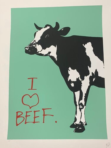 I Love Beef de Blek le Rat, Impresión a la venta en Singulart
